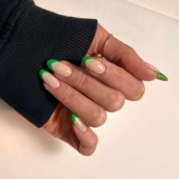 Green french manicure