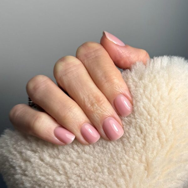 Hard gel manicure, short nails, luxury manicure, russian manicure